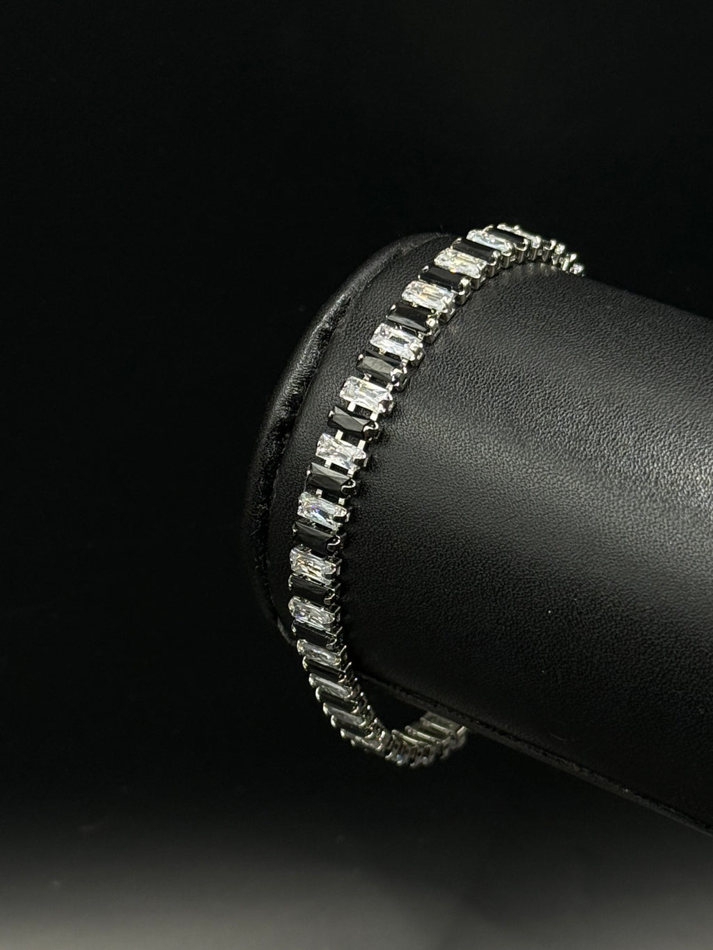 Pulsera Baguette Zirconia Plateado