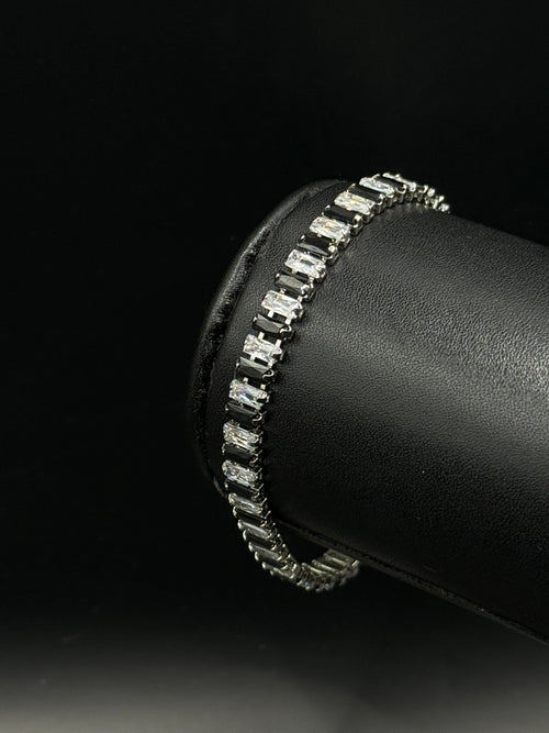Pulsera Baguette Zirconia Plateado