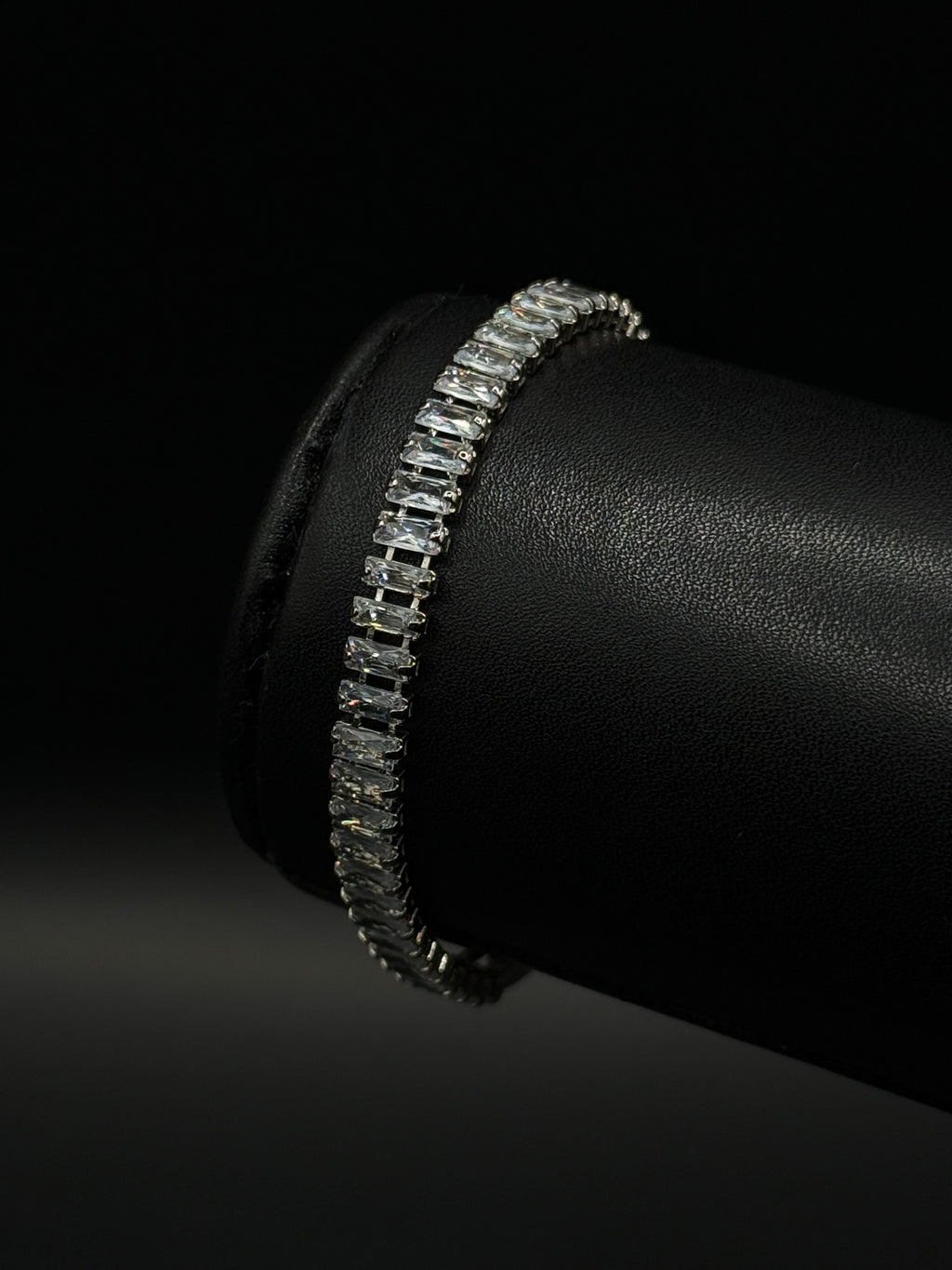 Pulso Baguette Zirconias Plateado