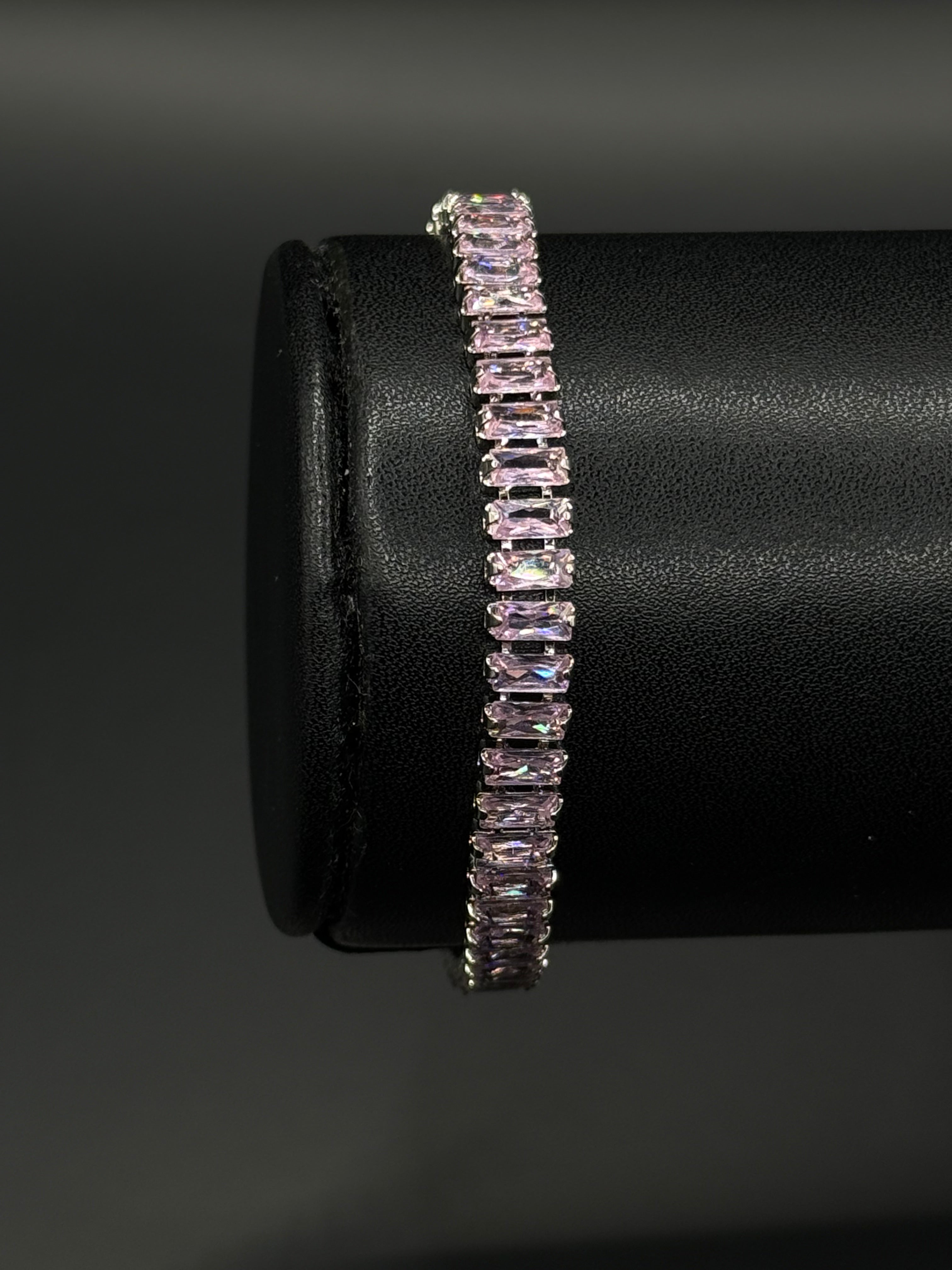 Pulsera Baguette Zirconias Plateado