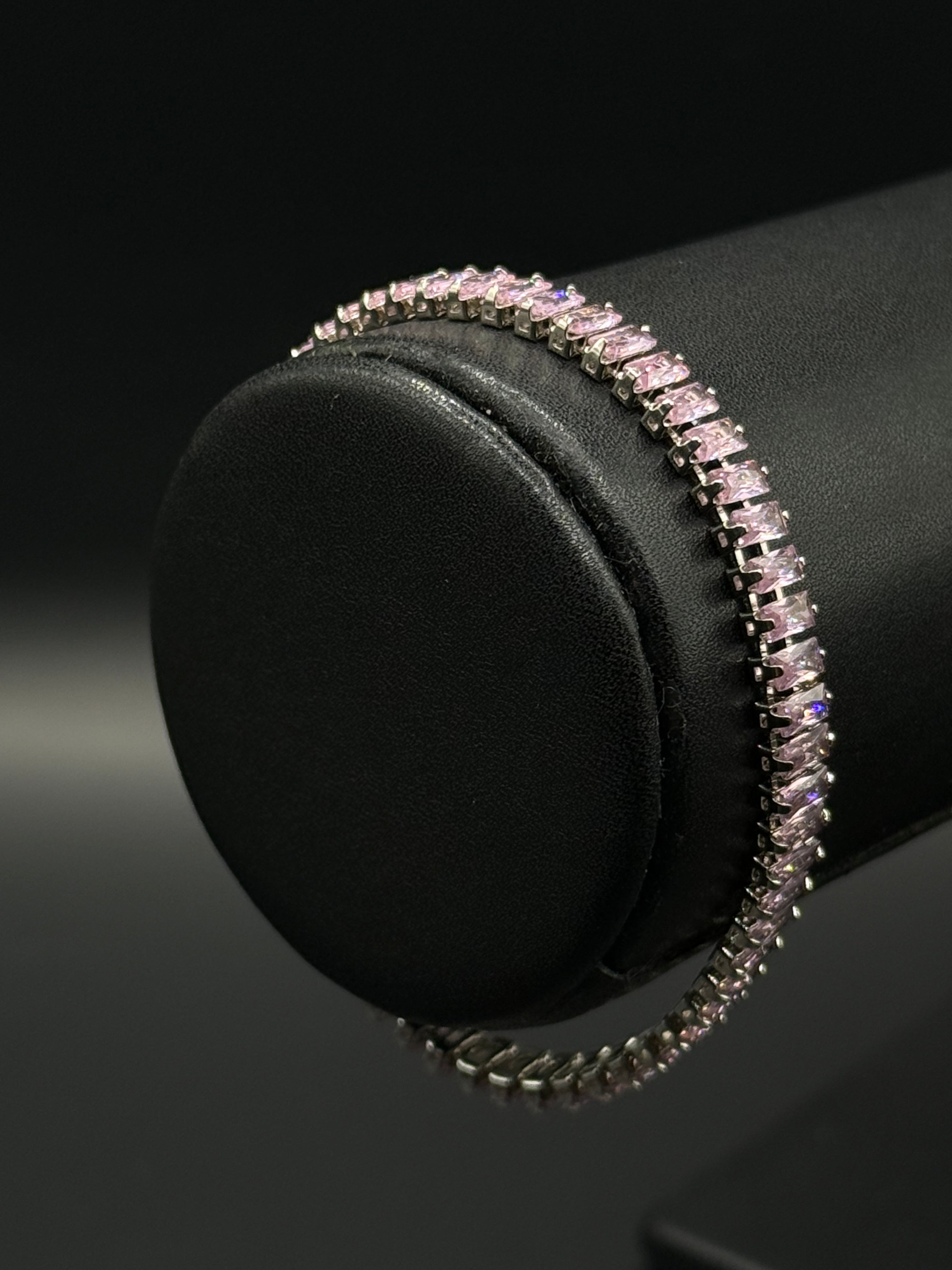 Pulsera Baguette Zirconias Plateado