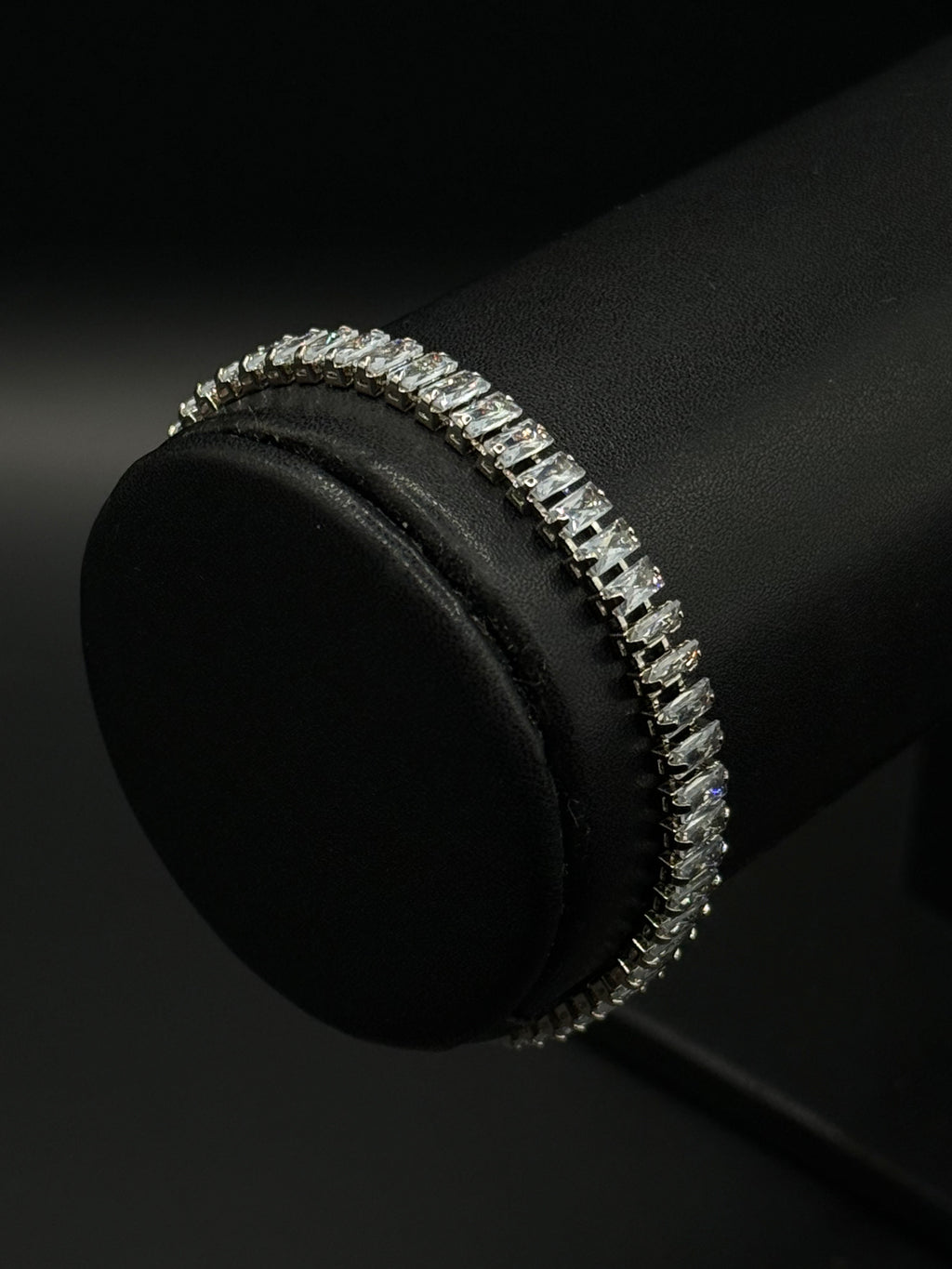 Pulso Baguette Zirconias Plateado