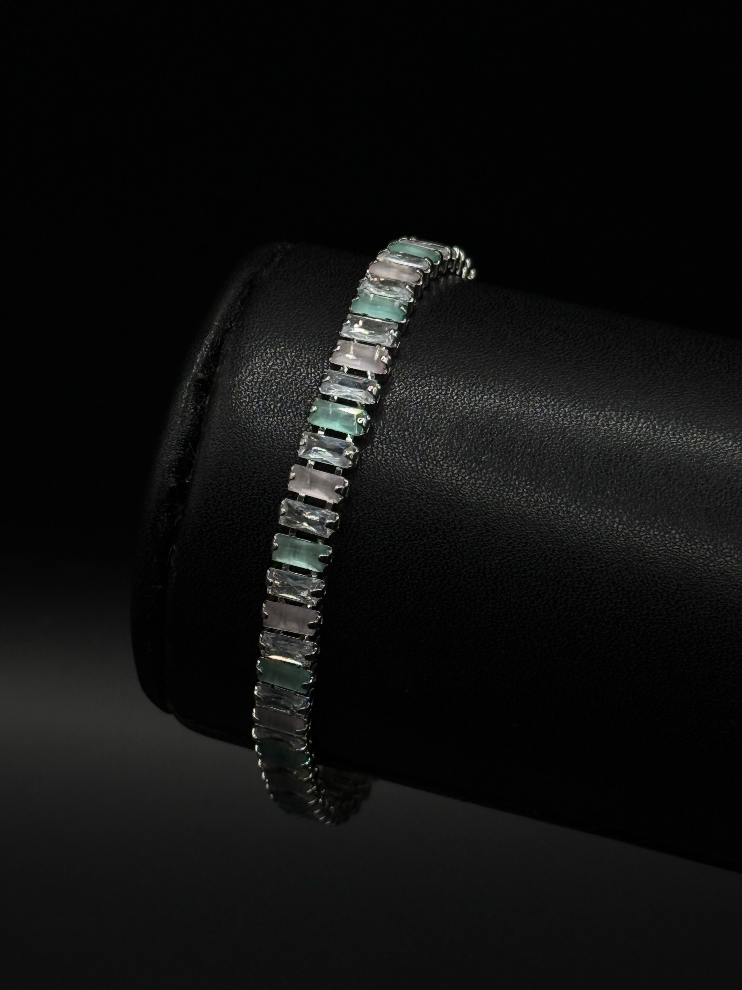 Pulso Baguette Zirconias Plateado