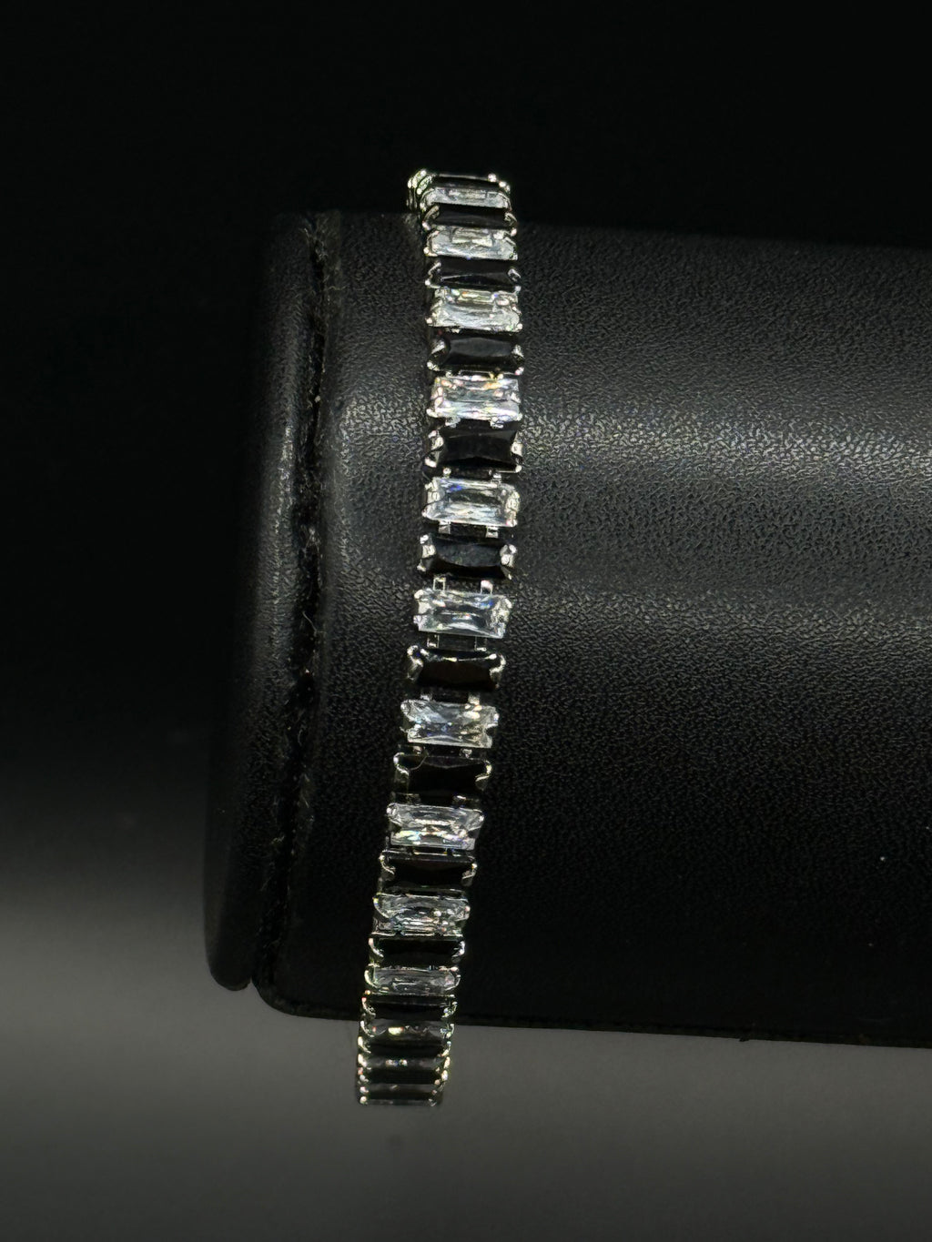 Pulsera Baguette Zirconia Plateado