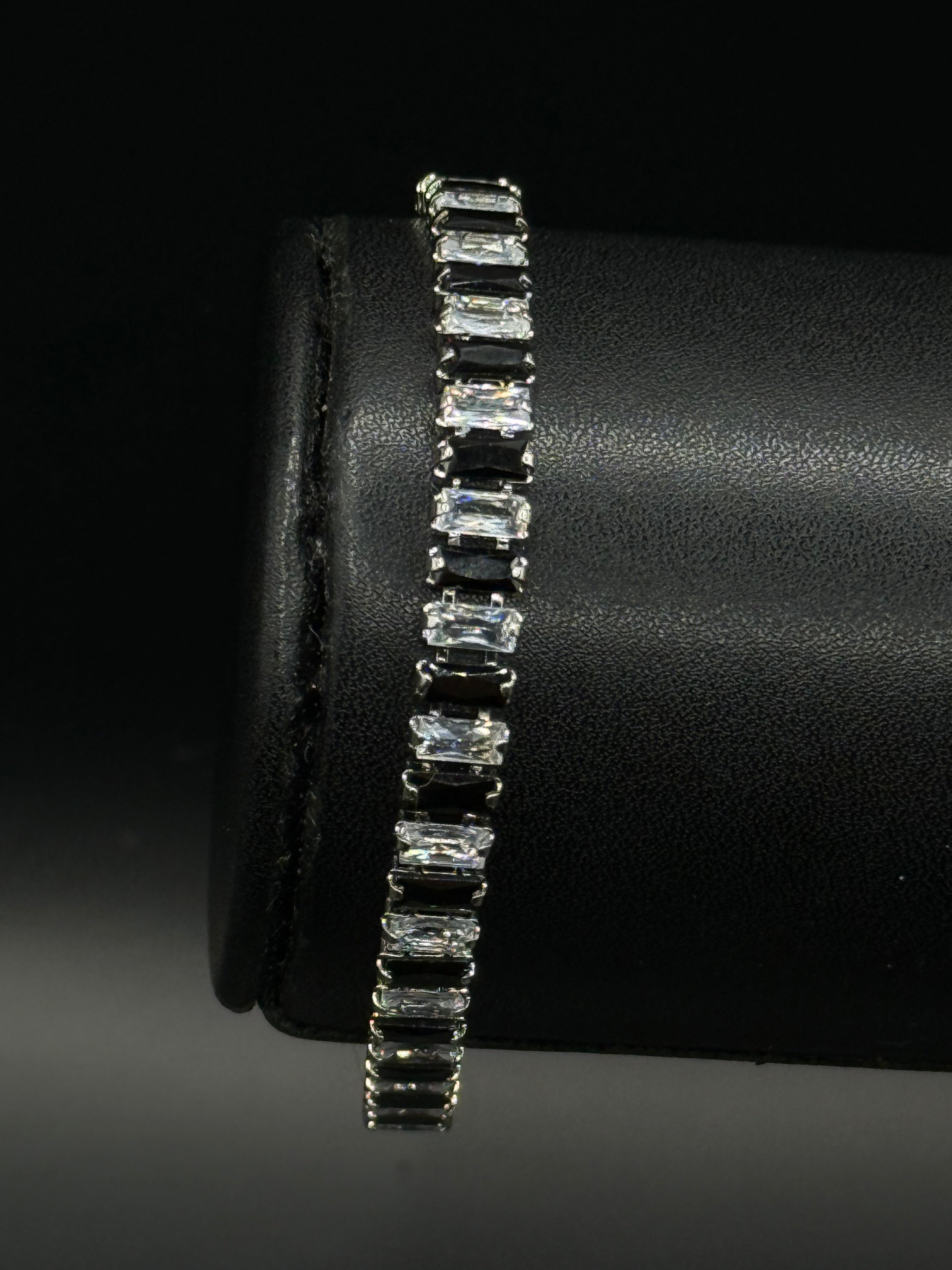Pulsera Baguette Zirconia Plateado