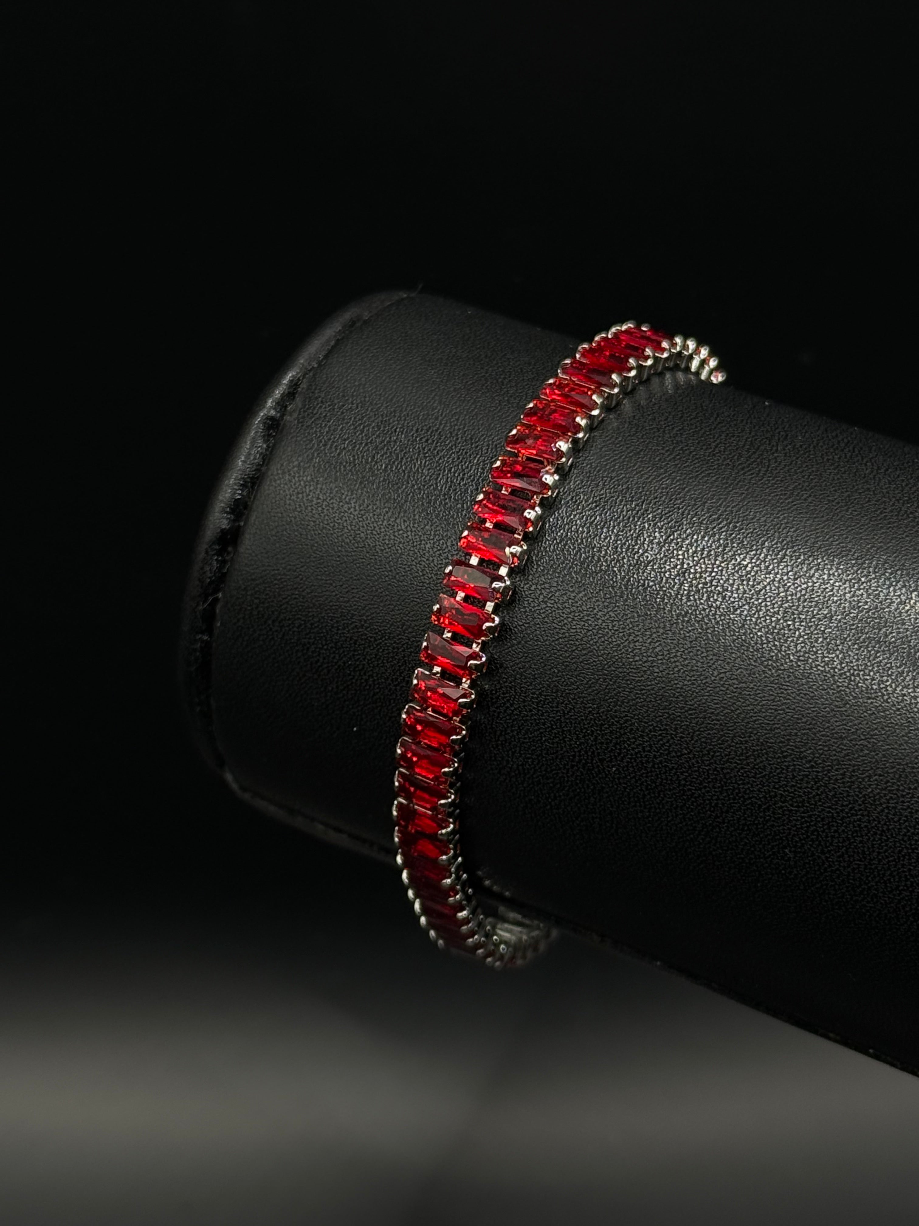 Pulso Baguette Zirconias Plateado