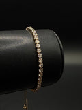 Pulso Tennis Ajustable Zirconias Oro Laminado