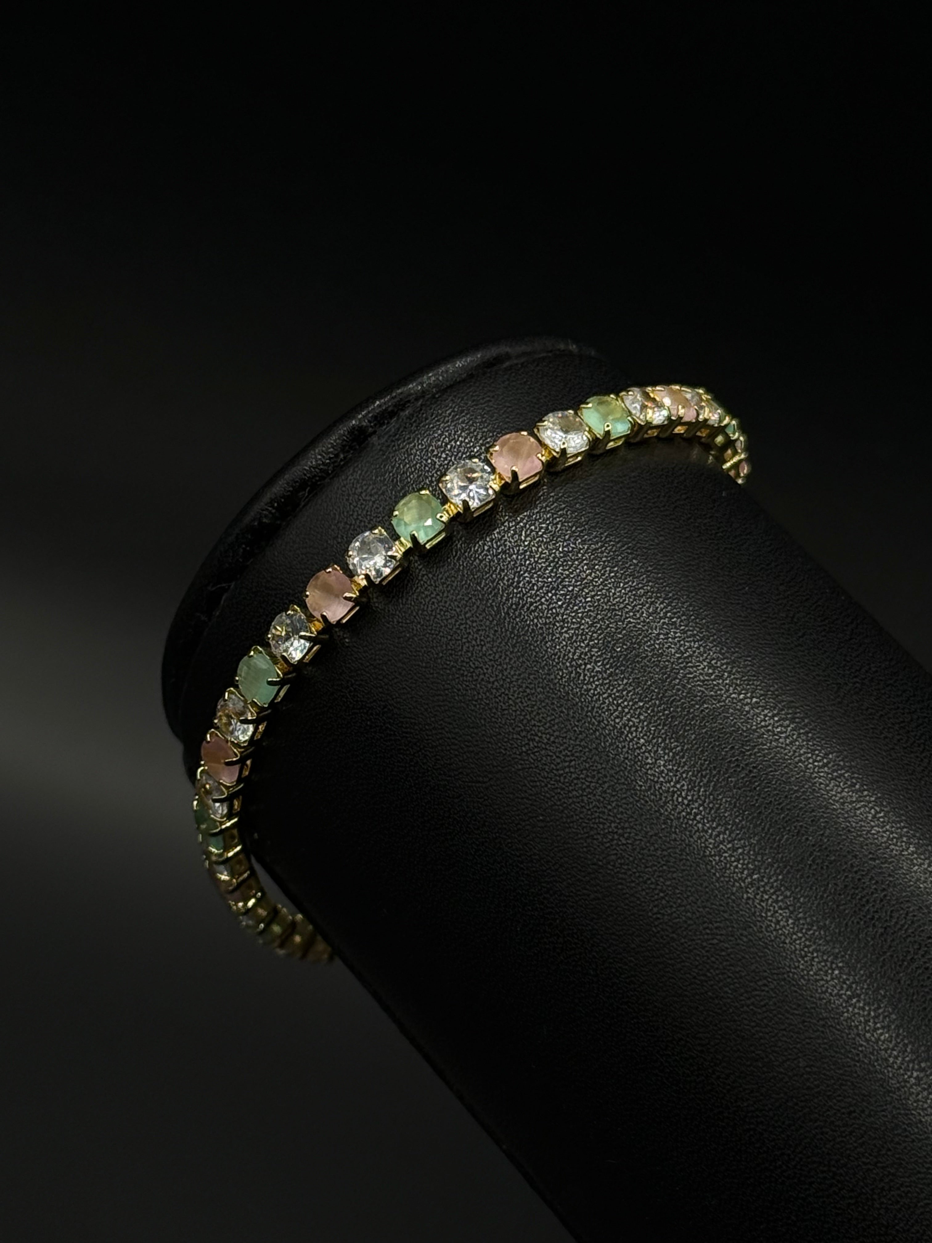 Pulsera Tennis Zirconias Oro Laminado