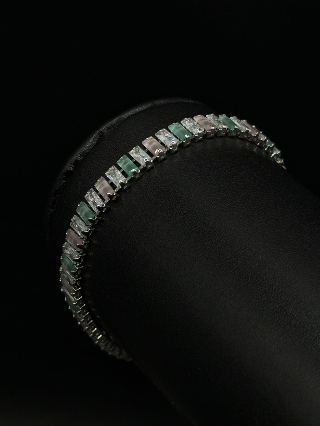 Pulso Baguette Zirconias Plateado