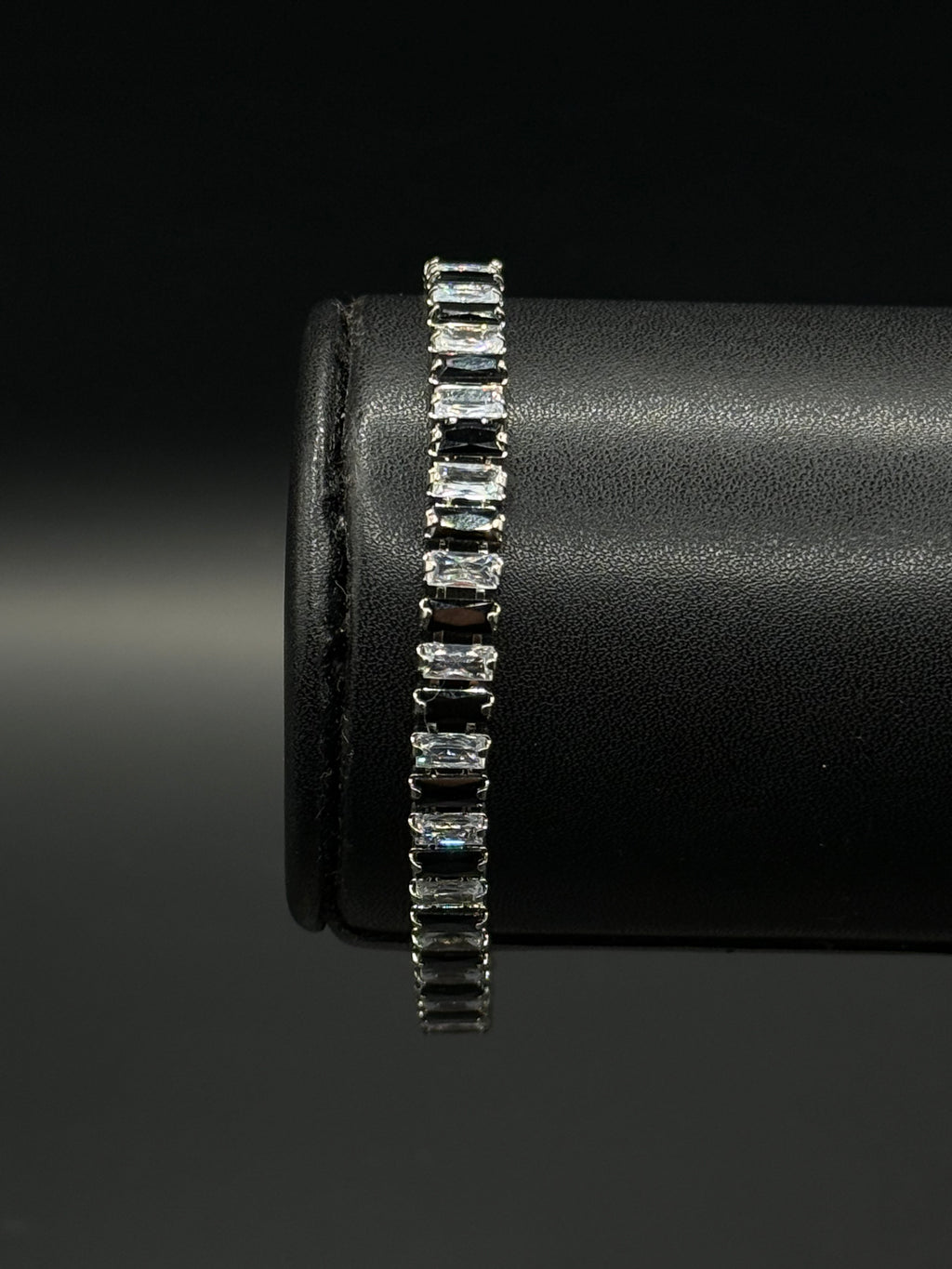 Pulsera Baguette Zirconia Plateado