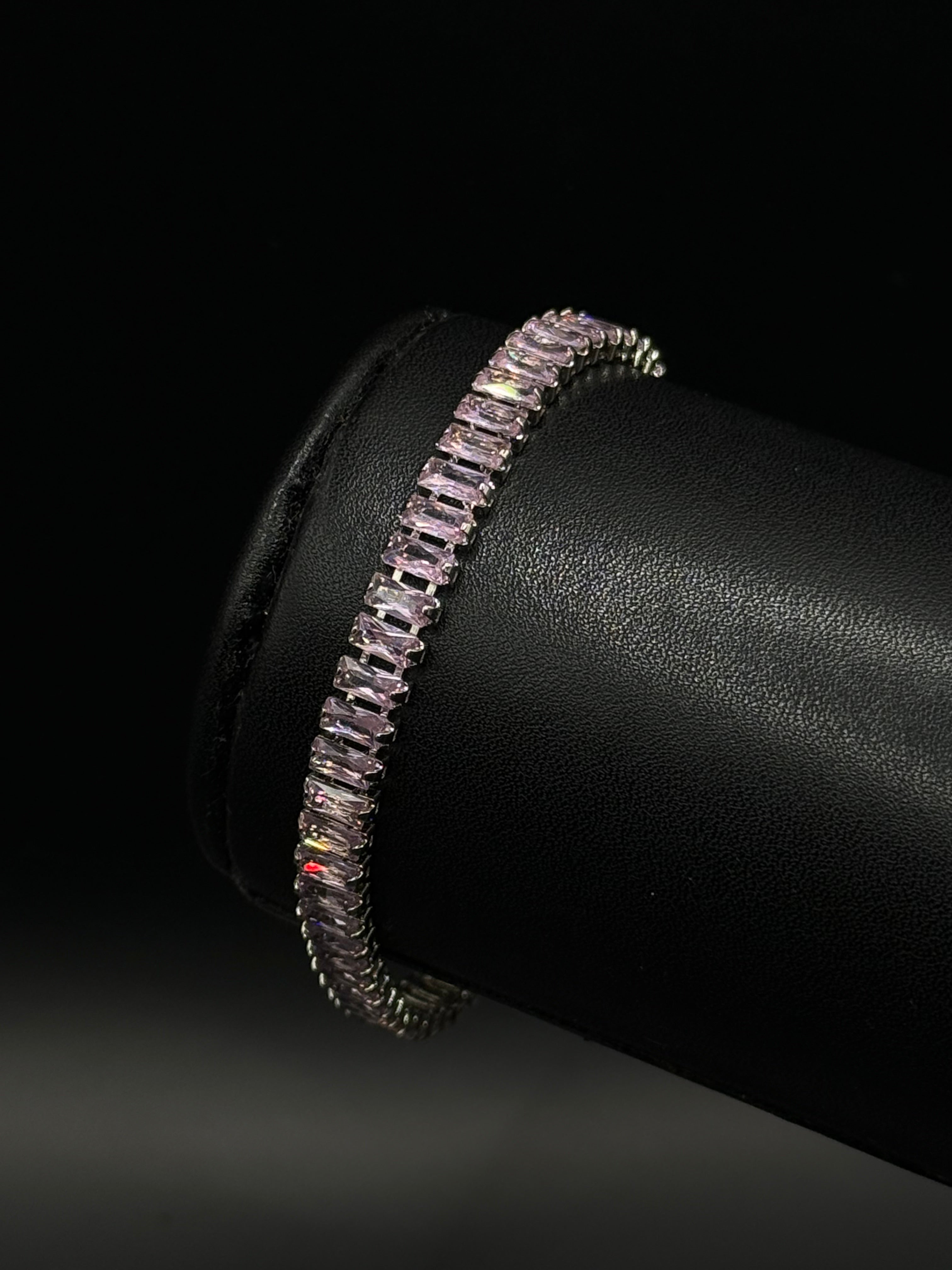 Pulsera Baguette Zirconias Plateado
