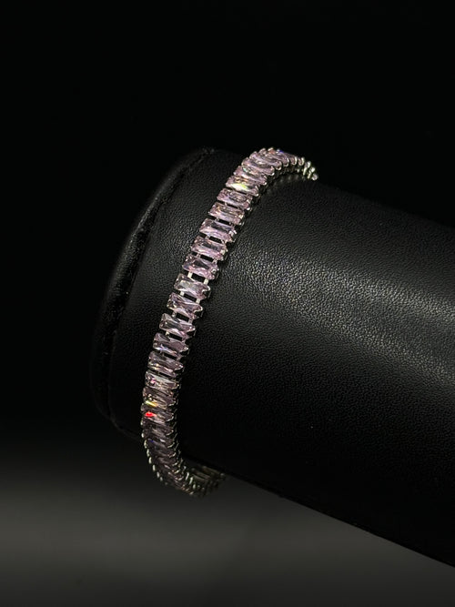 Pulsera Baguette Zirconias Plateado