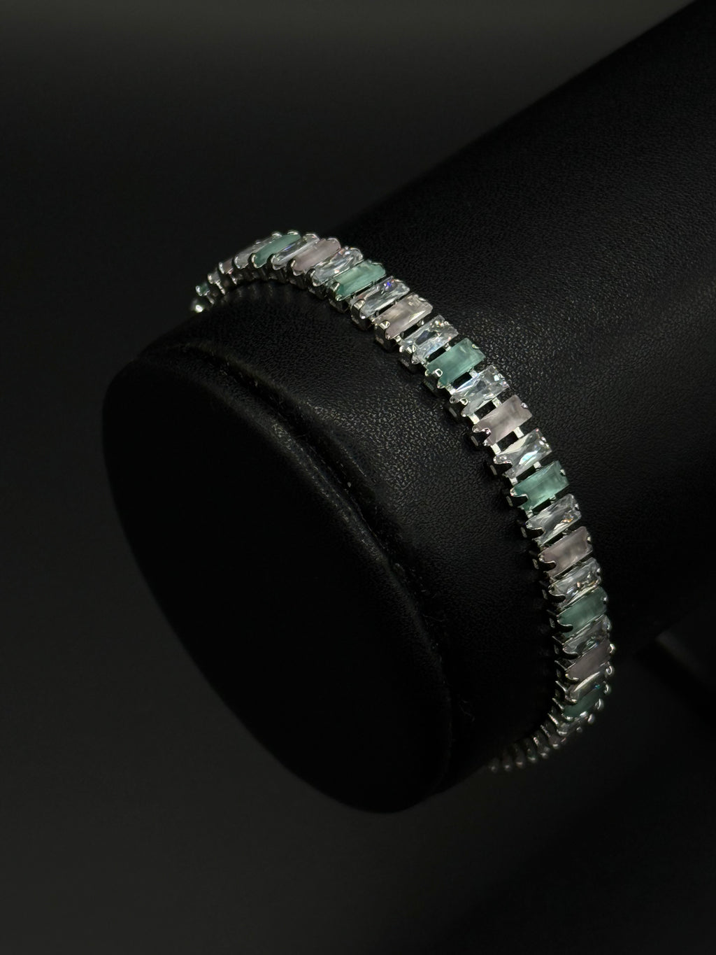 Pulso Baguette Zirconias Plateado