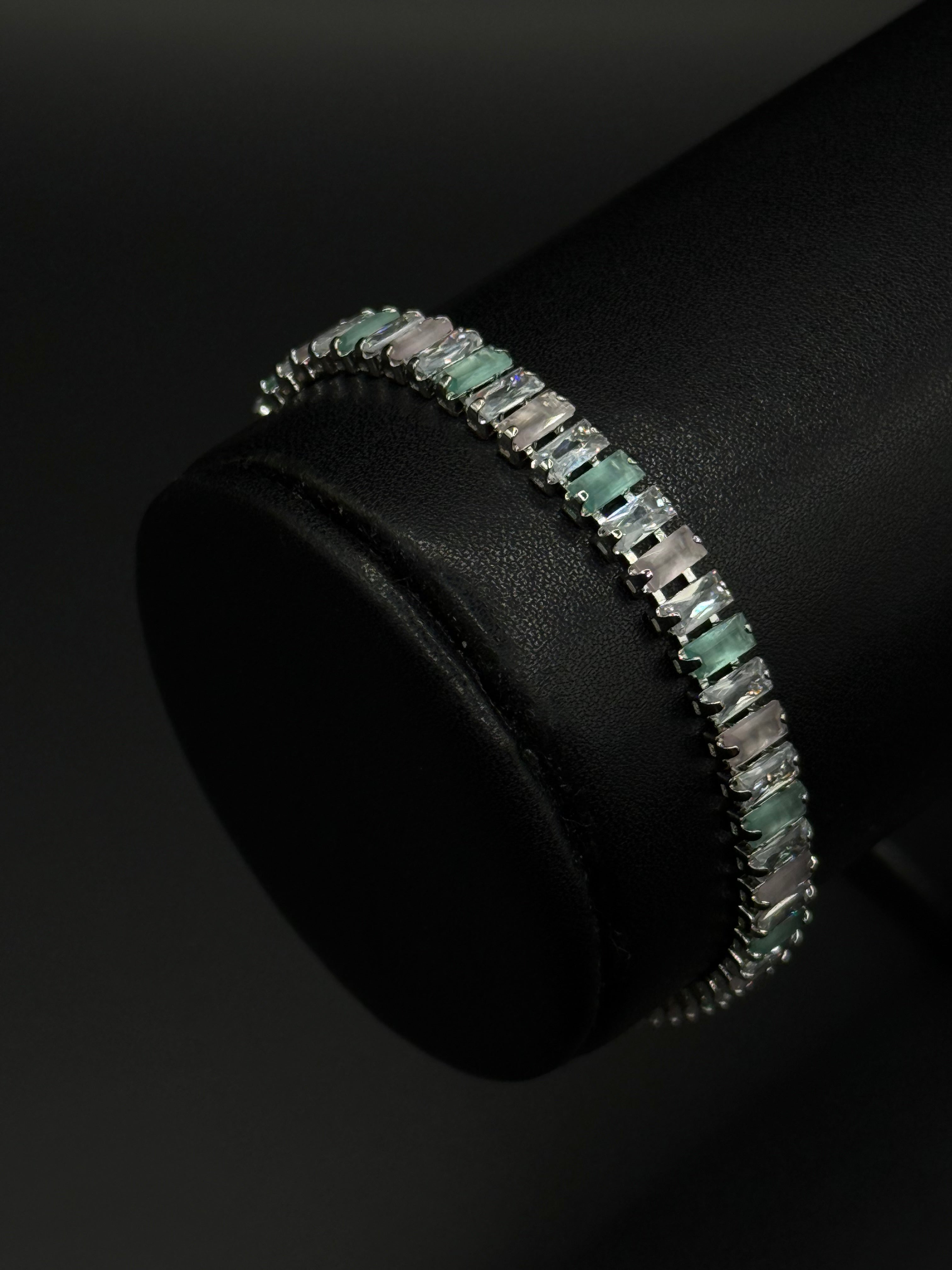Pulso Baguette Zirconias Plateado