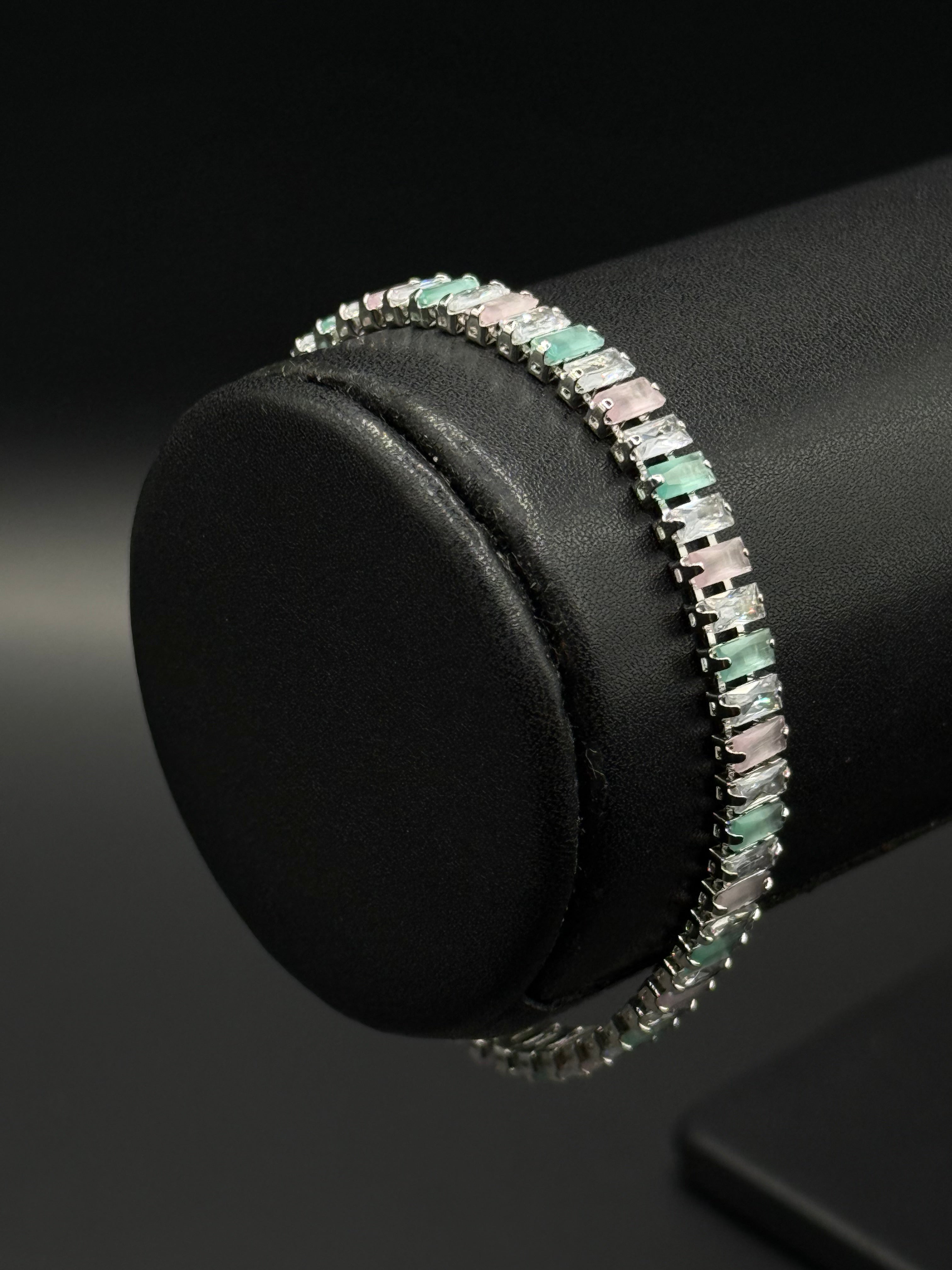 Pulso Baguette Zirconias Plateado