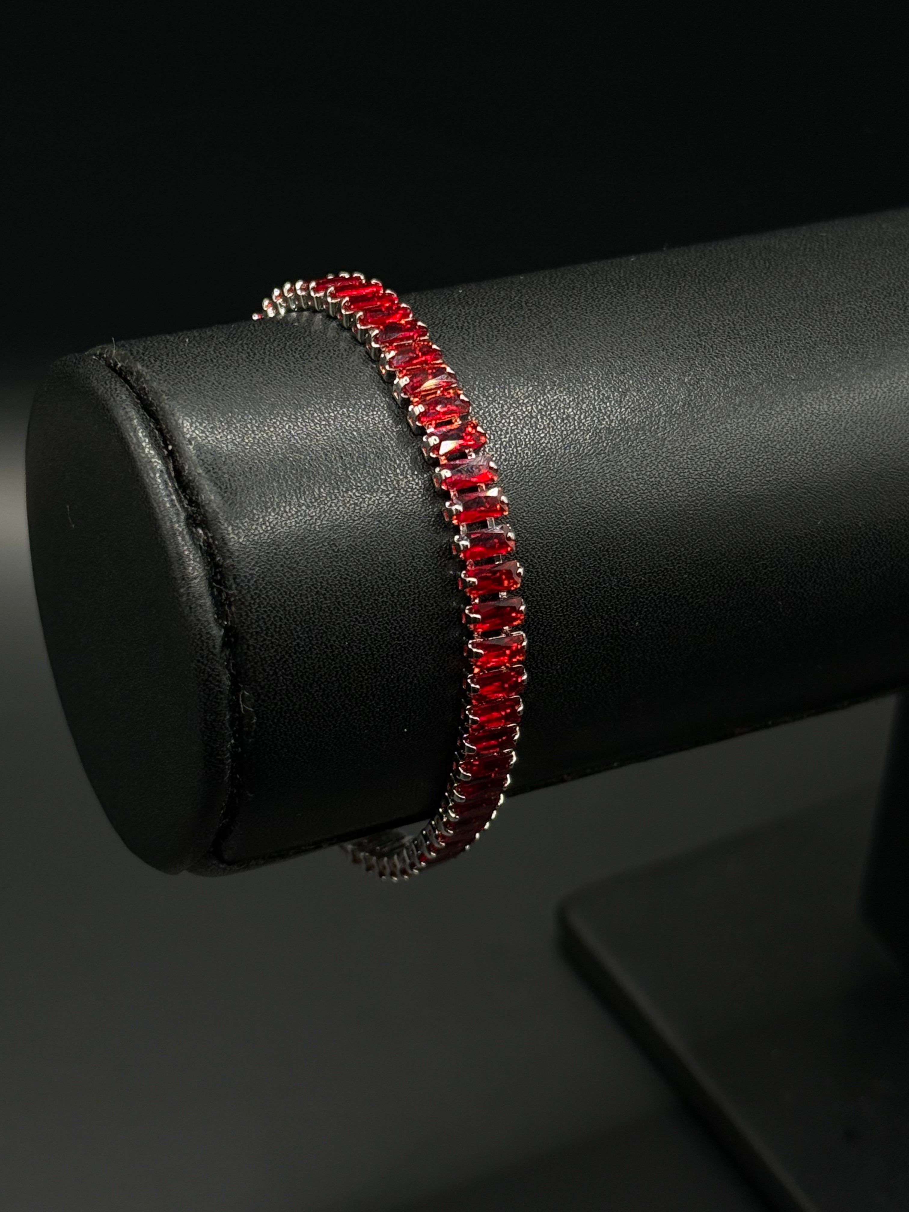 Pulso Baguette Zirconias Plateado