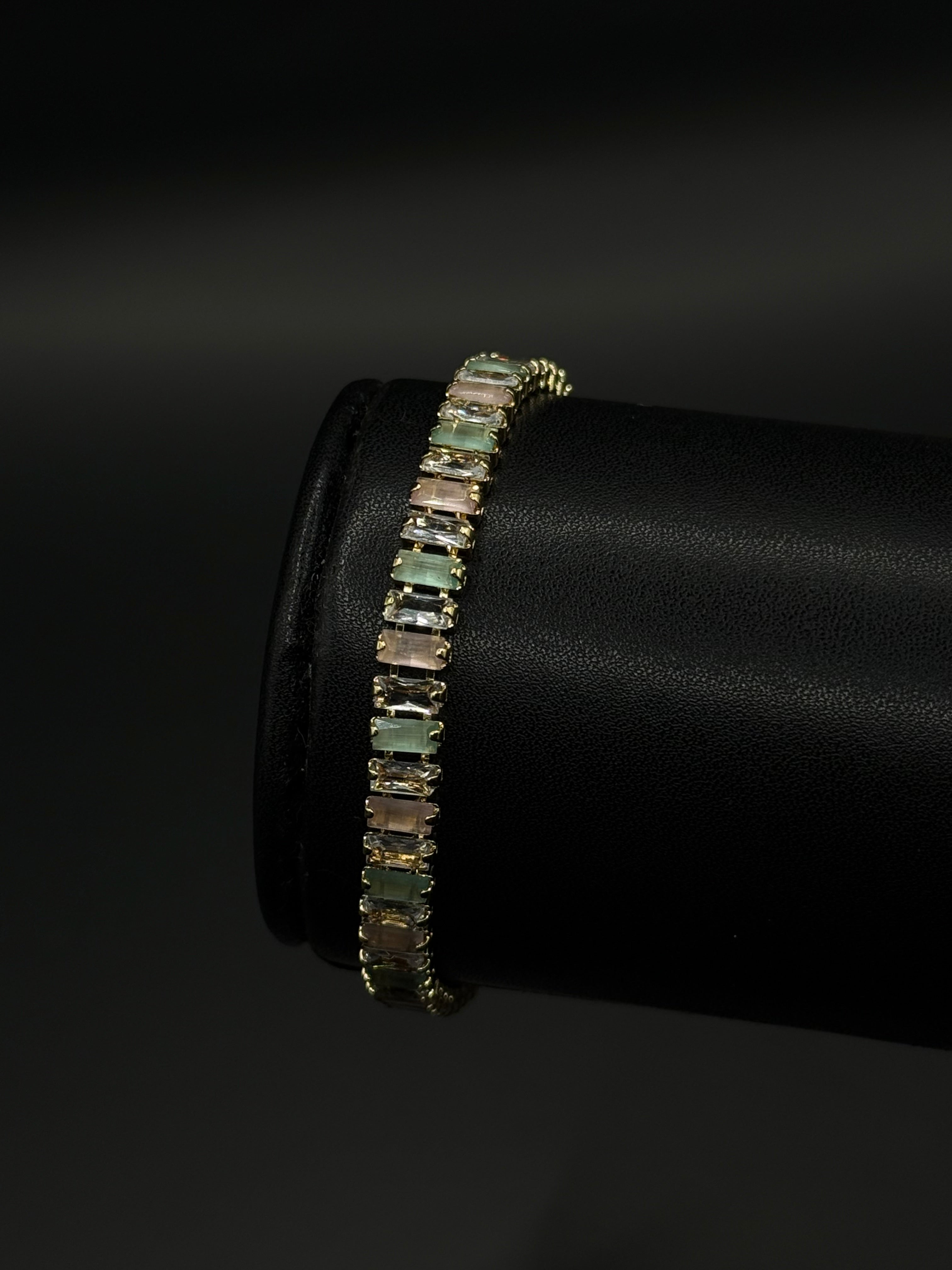 Pulsera Baguette de Oro Laminado