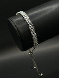 Pulso Baguette Ajustable Zirconias Plateado